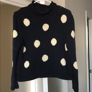 Super Cute Crop Navy Blue/White J.Crew Sweater